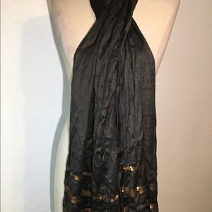 Elizabeth Gillett charcoal sequins scarf